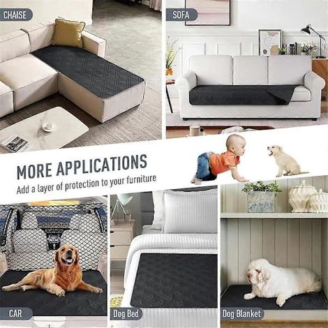 Housse de canapé imperméable et réversible avec protection pour coussins d'assise, compatible avec les animaux de compagnie.