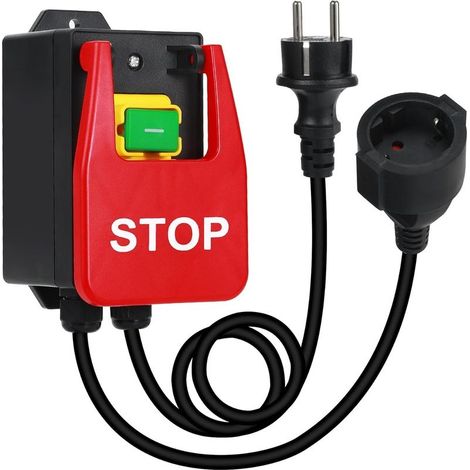 Interrupteur à palette pour scie à table – Marche/arrêt monophasé 220V/230V – Arrêt d'urgence – Boîtier étanche pour ateliers (1/5)