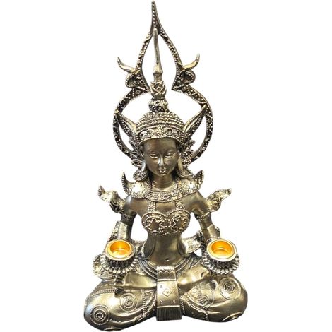 Figur Buddha Kerzenhalter 30 x 18 cm gold