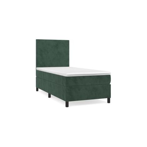 Sommier à lattes de lit avec matelas Vert foncé 90x190 (1/5)
