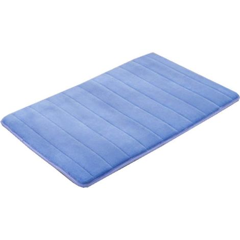 Tapis de Salle de Bains Tapis de Bain antidérapant en Mousse à mémoire de Forme pour Salle de Bain, Microfibre (Bleu, 40 x 60 cm)-Fei Yu