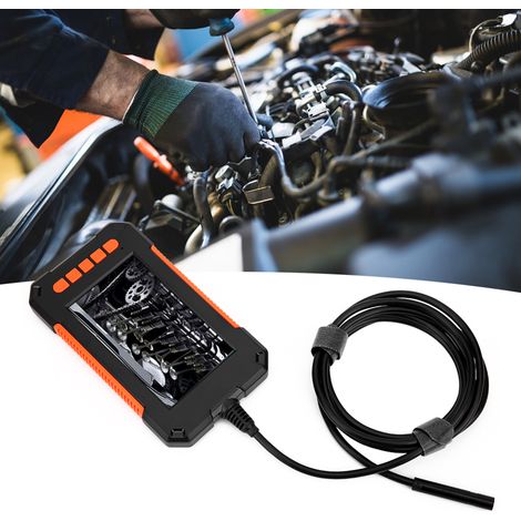 Endoscope industriel P40 haute définition 2m, écran 4,3 pouces, étanche IP67, orange, pour inspection automobile et canalisation (1/5)