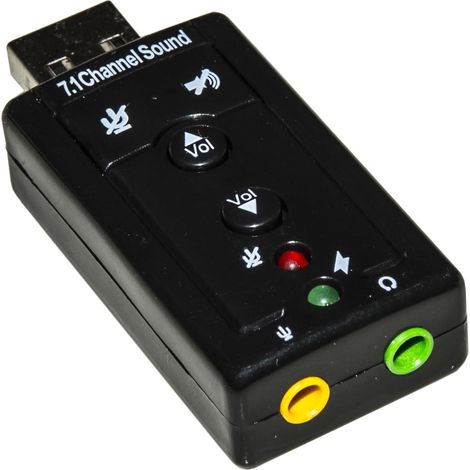 Adaptateur USB Audio pour Microphone, Haut parleurs ou écouteurs (1/3)
