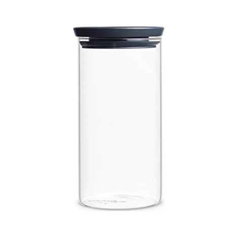 Frasco apilable de vidrio 1,1 L - Gris oscuro - Brabantia (1/2)