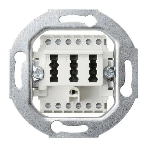 Gira TAE-Anschlussdose TAE 2 x 6/6 NFF Einsatz Weiß [003202], 0032 02
