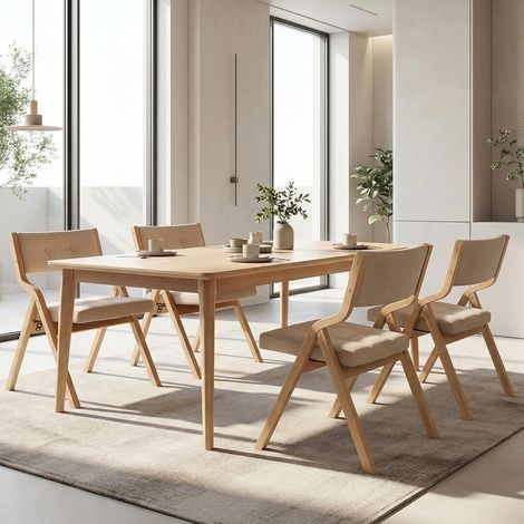 Chaises Pliantes rembourrées en bois,Chaises de réception,47x55x77cm,pour Bureau,Mariage et fête (Beige,4 chaises)