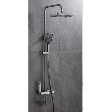 Ensemble de douche mitigeur thermostatique intelli LED ensemble de douche numérique salle de bain mitigeur chaud froid système de douche montage mural SPA pluie robinet de bain tête carrée moderne ( C (1/5)