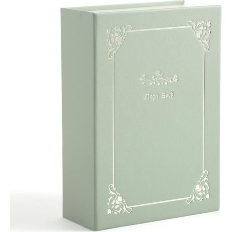 Caja de almacenamiento de joyas de PU verde, caja de joyería de libro mágico, adecuada para guardar aretes, pulseras, collares y anillos (1/4)