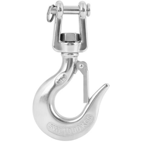 Crochet de levage pivotant en acier inoxydable 304 avec loquet, accessoire de gréement (1000 kg)