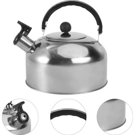 Bouilloire à thé, bouilloire flûte, bouilloire en acier inoxydable, capacité 3L, cuisinière à gaz, cuisinière à gaz (1/5)