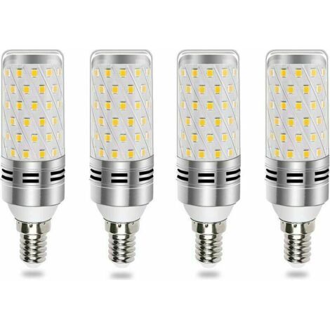 Ampoule E14 LED 16W blanc froid - Équivalent à une ampoule halogène de 100W à 120W, émettant 1600LM avec une lumière à 360°, adaptée aux lustres, appliques et lampes de chevet, lot de 4, non-dimmable. (1/4)
