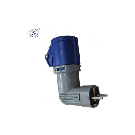 Adaptador Solera 904011 Schuko CETAC Azul Gris 16 A