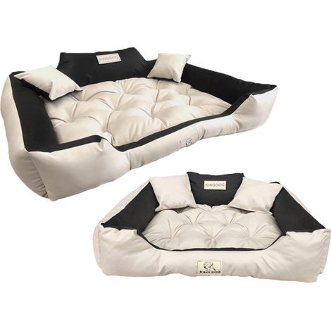 Panier pour chien Kingdog 130x105 cm personnalisé imperméable beige (1/5)