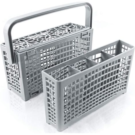 Cestello portaposate per lavastoviglie [23 x 8,5 e 4,5 x 13,5 cm]. Cestello per lavastoviglie con innovativa soluzione 2 in 1: cestello universale per posate in lavastoviglie, resistente al calore. (1/5)