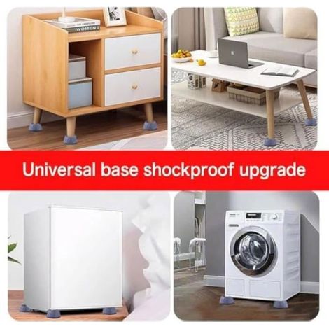 Tapis de pied anti-vibration - Non spécifié - Lot de 4 - Blanc - Universel - Protection machine à laver (1/4)