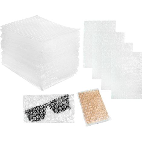 Lot de 50 sacs à bulles en plastique de 10 x 15 cm. Emballage de protection pour protéger les articles délicats et envoyer des colis en toute sécurité. Parfaits pour ranger et stocker de petits objets (1/5)