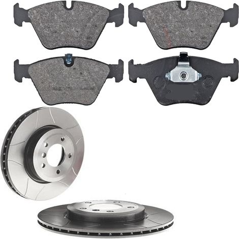 KIT FRENI ANTERIORI compatibile con BMW Z4 (E86,E89) - DISCHI + PASTIGLIE OEM: FDB4752, FDB1300, FDB1773 / A 00 249 / 17025 , 17662 /SOSTITUZIONE DIRETTA/BASSA POLVERE/SILENZIOSO (1/5)
