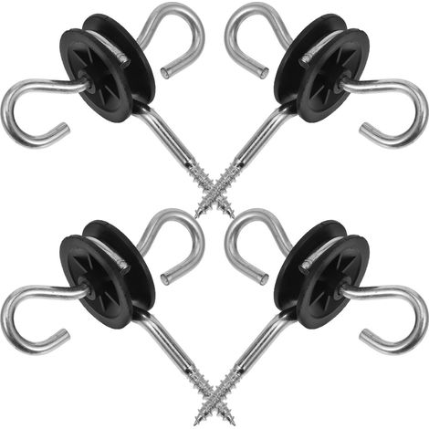 Accessoires pour Clôture Électrique de Ferme 4pcs Isolateurs en Acier Galvanisé et Pp avec Double Crochet, Poignée Isolante Noire pour Installation Facile et Usage Polyvalent (1/5)