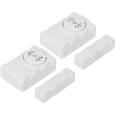 Lot de 2 alarmes de porte antivol sans fil avec capteur à faible consommation, idéales pour le couloir, la salle de bain et la cuisine. (1/4)
