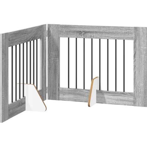 Foldable Dog Gate with Stands 2 pcs Grey Sonoma 160.5 cm vidaXL (1/5)