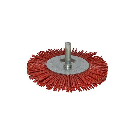 JAZ disco abraslon 100mm. rojo con eje , Cepillo de disco abraslon CNA 1000. - Tamaño: 100 mm. - Grano: 80. - Color: Rojo. - Características: - Para aplicaciones en seco. (1/3)