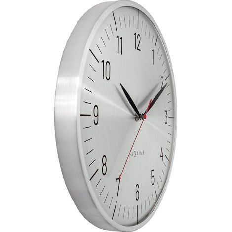 Horloge murale silencieuse Frankfurt en aluminium et verre bombé 30,5 cm - PANGIVO (1/5)