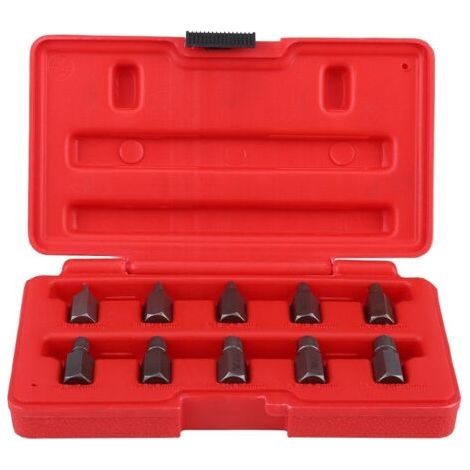 Kit de 10 extracteurs de vis de 3,2 à 10,3 mm pour goujons endommagés par la rouille.
