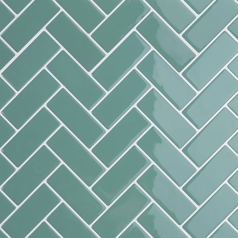 Carrelage Adhesif Mural Vert Menthe 3d Credence Adhesive pour Cuisine en Épi Credence Adhesive Autocollant Carreaux Adhesif Salle de Bain pour Escalier Buanderie 4 Pièces 30.5cm x 30.5cm (1/5)
