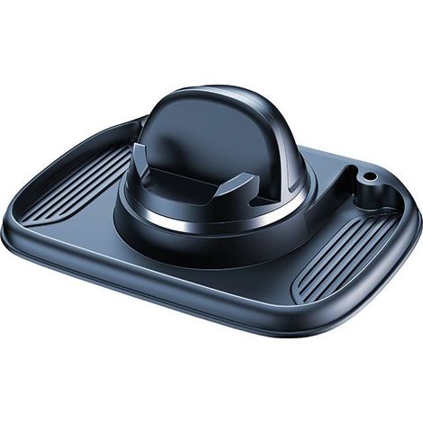 Car Phone Holder, Non-Slip Car Phone Holder with 360° Rotation, Universal Silicone Portable Car Mount for Devices on Dashboard, Anti-Slip Car Phone Holder Mat (Black) (1/5)