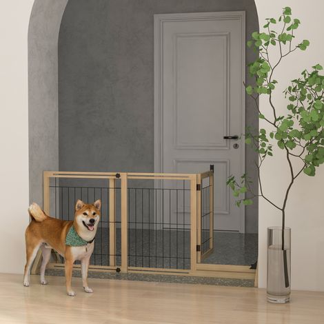 Clôture Extensible Panneaux Pattes Soutien Triangulaires 112- Naturelles 159x44x70cm