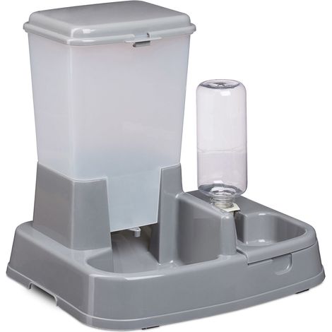 Pratico distributore di cibo e acqua 34 x 34,5 x 26,5 cm per animali in plastica bianca 130005440