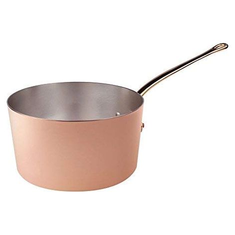 Pentole Agnelli ALCU105F22 Casseruola Alta di Rame Stagnato con 1 Manico, 22 cm