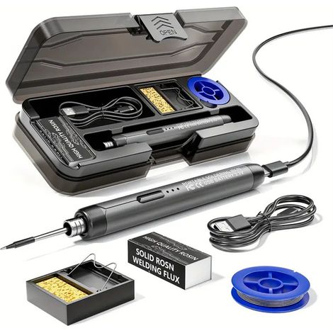Robot culinaire électrique sans fil amélioré d'une capacité de 400 ml, doté de 6 lames, puissant mini robot culinaire, rechargeable par USB, lames en acier inoxydable, pour hacher la viande, le poisso (1/5)