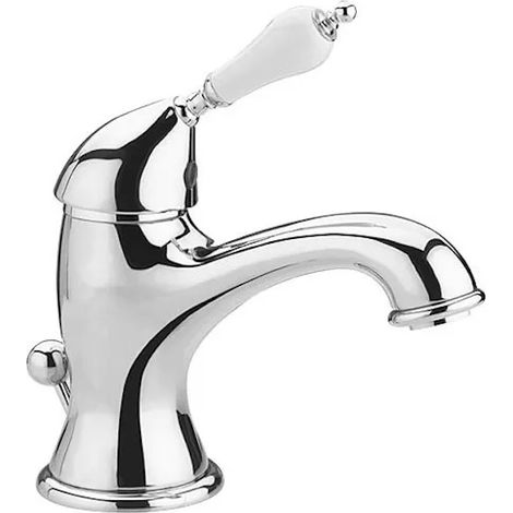 Robinet de lavabo chromé rétro, robinet vintage, mitigeur (1/2)