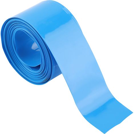 Gaine thermorétractable en PVC pour protection de batterie, 30 mm x 5 m, bleue