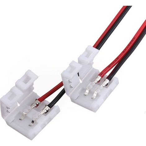 2 Connecteurs à Clip Simple 8 Mm Pour Bande Led Smd Monochrome (1/2)