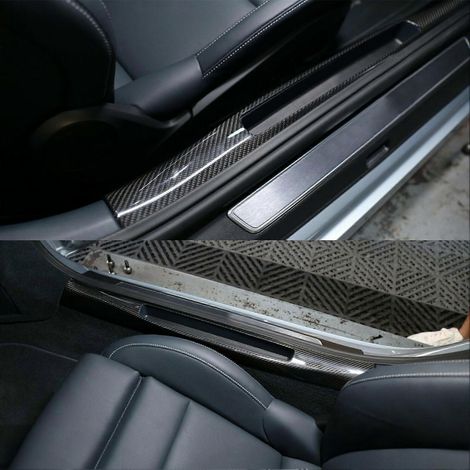 Ensemble de 3 garnitures décoratives en fibre de carbone pour tableau de bord, compatibles avec les BMW Série 5 E60 et E61 (2004-2010) (1/3)