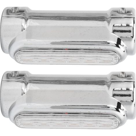 universelle verchromte Motorrad-Lichtleisten, 1,25 Zoll Rohrdurchmesser, Antikollisionsschutz, 2-teiliges Set (1/5)