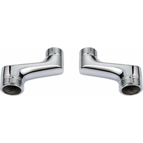 Ineasicer Lot de 2 Raccord Contre Coudé Douche,Raccord Laiton Coudé Réducteur,Bras Pivotant Réglable,Raccord Mural Contre Coudé,Raccord Excentré 1/2 3/4,Chrome (1/3)