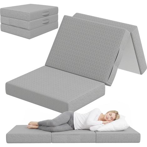 Matelas pliant 200 x 90 cm, matelas pliable de 15 cm, matelas de sol portable avec housse lavable, certifié Oeko-Tex (1/5)