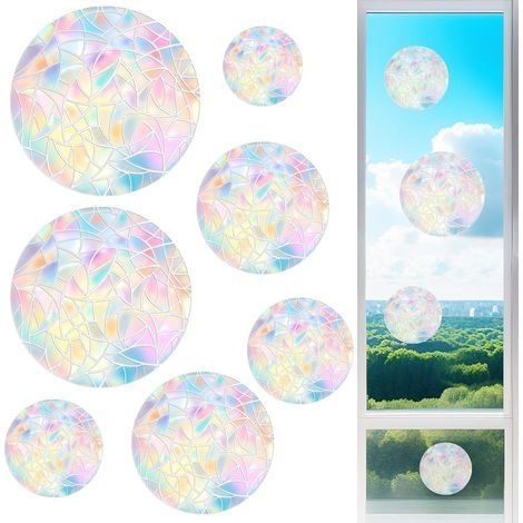 Lot de 26 Suncatcher Sticker, Anti Collision Fenêtre, Sun Catcher Fenêtre, Stickers Fenetre arc en ciel, Rainbow Vitrail Autocollant en Verre Fenetre Attrape Soleil Sticker Fenetre Déc (1/5)