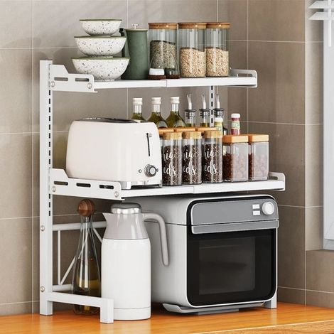 TrAdE Shop Traesio - Mensola Espandibile Per Forno A Microonde Scaffale Cucina Organizzatore Tavolo Regolabile - (1/5)
