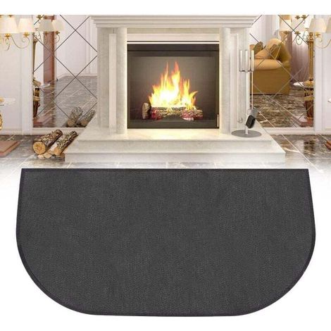 Tapis Ignifuge Devant De Cheminee, Tapis De Cheminée Anti Feu, Tapis De Protection Anti Feu Demi-Rond, Tapis De Protection Anti Feu pour Cheminée, poêle, Barbecue (100x50cm) (1/4)