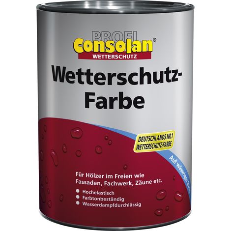 Consolan Wetterschutzfarbe 10 L anthrazit RAL 7016 Farbe Wetterschutz Holzfarbe