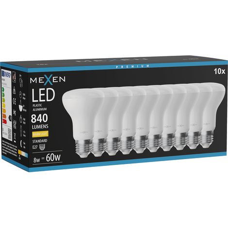 Mexen Nova 10x Ampoule LED E27, R63, 8W, Chaude - 3000K, 840 lm - L104-E27-0830-01x10 (1/5)
