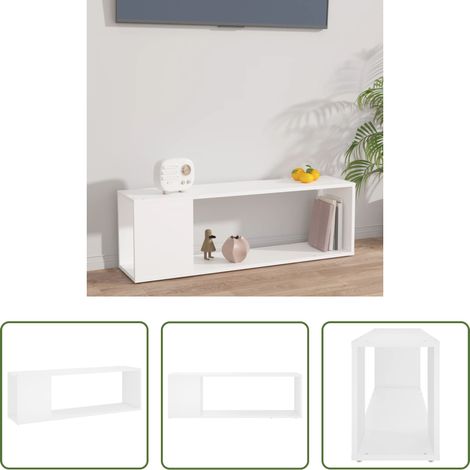 vidaXL Weiß - TV-Schrank Weiß 100x24x32 cm Holzwerkstoff (1/5)
