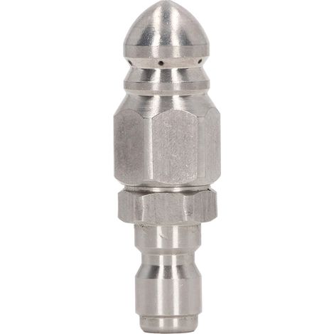 Buse de nettoyeur haute pression 5000PSI en acier inoxydable, connecteur rapide 1/4 po NPT pour le nettoyage de la tête pointue, 1 trou avant, 6 trous arrière