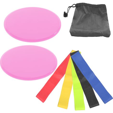 Disques de glisse fitness rose pour exercices d'entraînement à domicile (1/5)