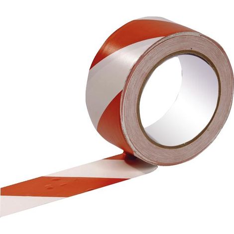 NASTRO SEGNALETICO ADESIVO BIANCO ROSSO PVC H50MM 30MT