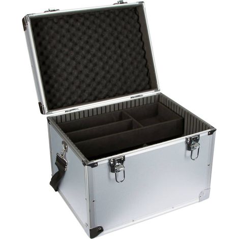 Bauletto porta accessori in alluminio con tracolla e doppia vaschetta regolabile